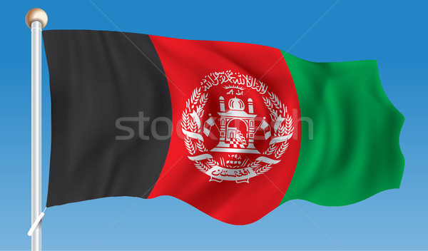 Banderą Afganistan podpisania sylwetka kolor biały Zdjęcia stock © ojal