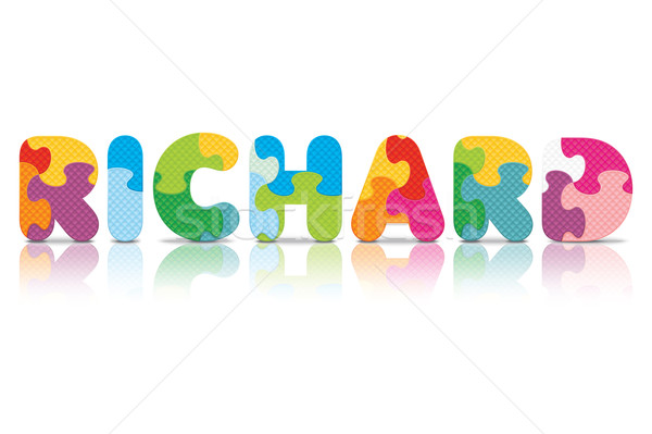 Stock photo: Vector RICHARD written with alphabet puzzle