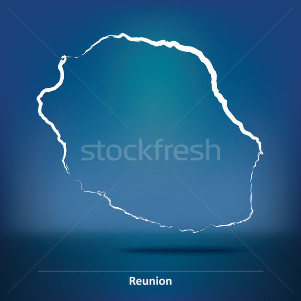 Doodle kaart reünie teken reizen silhouet Stockfoto © ojal