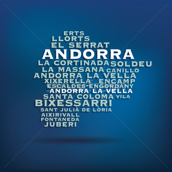 Andorra mapa nome cidades negócio abstrato Foto stock © ojal