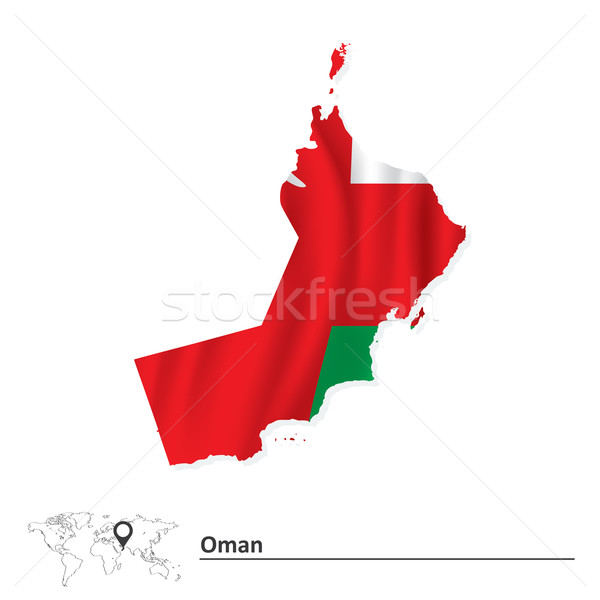 Map of Oman with flag Stock photo © ojal