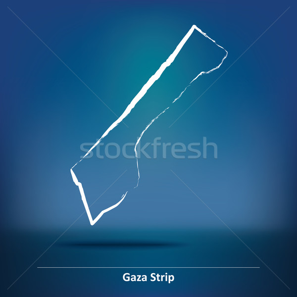 Doodle Map of Gaza Strip Stock photo © ojal