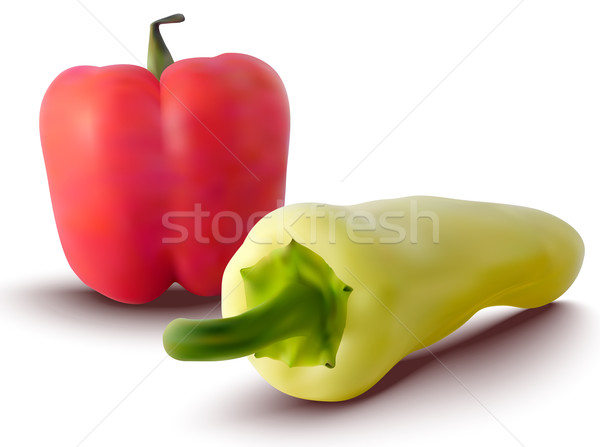 vector red and yellow peppers Stock photo © ojal