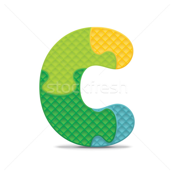 Vektor c betű írott ábécé puzzle üzlet Stock fotó © ojal