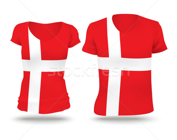 Vlag shirt ontwerp Denemarken vrouw man Stockfoto © ojal
