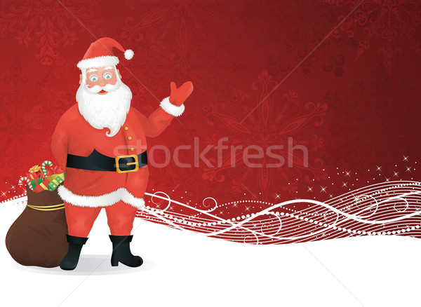 Kerstman permanente zak presenteert Rood Stockfoto © oksanika
