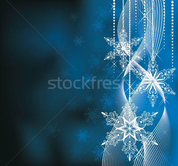 Weihnachten blau Farben Schneeflocken Stock foto © oksanika