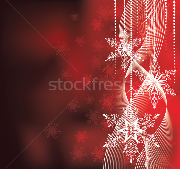 Weihnachten rot Farben Schneeflocken abstrakten Schnee Stock foto © oksanika