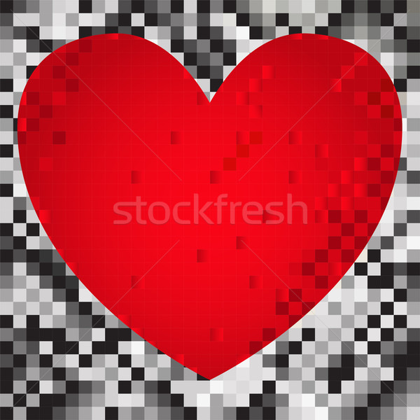 Inimă patrate abstract negru gri roşu Imagine de stoc © Oksvik