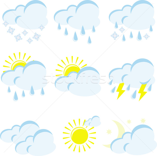 set of weather icons Stock photo © Oksvik