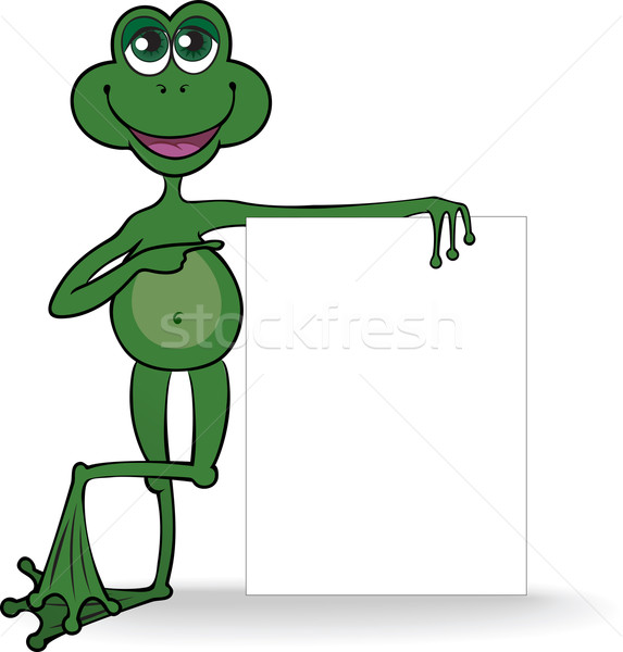 青蛙 白 旗幟 綠色 海報 手 商業照片 © Oksvik