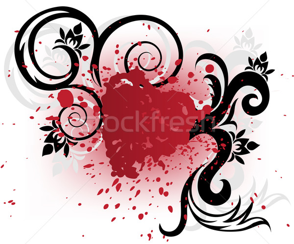Roşu inimă spray stilizate negru fericit Imagine de stoc © Oksvik