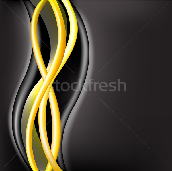 yellow wave on a black background Stock photo © Oksvik