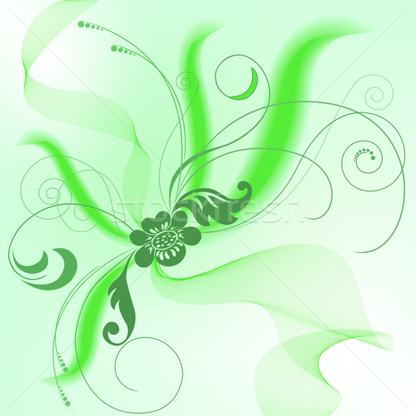 綠色 花束 抽象 透明 色帶 美女 商業照片 © Oksvik