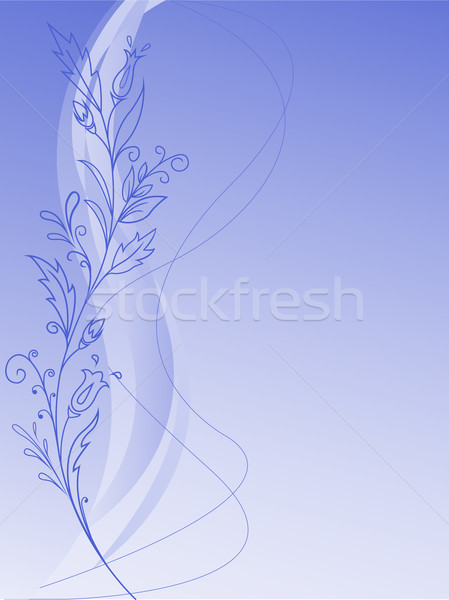 Vegetation pattern on a blue background Stock photo © Oksvik