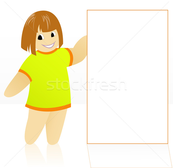 Fată poster desen animat galben rochie Imagine de stoc © Oksvik