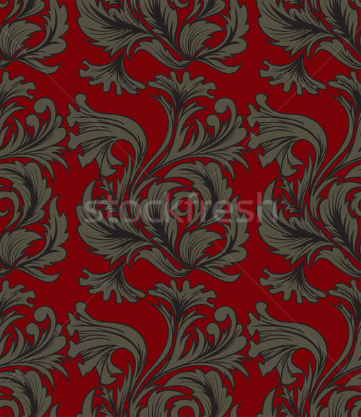Piros végtelenített gyönyörű antik díszek textúra Stock fotó © Oksvik