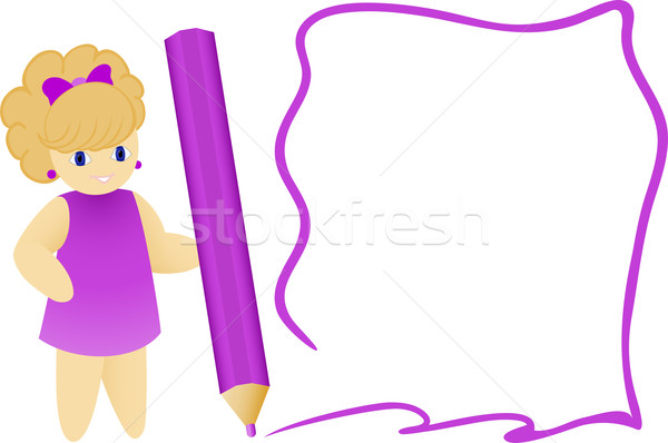 商業照片: 女孩 · 鉛筆 · 漫畫 · 繪 · 幀 · 女子
