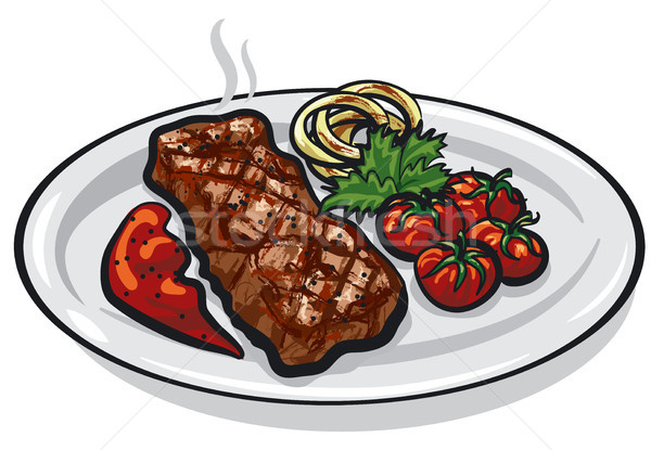 grilled roasted steak Stock photo © olegtoka