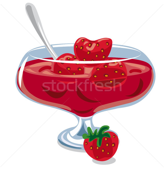 Fresa atasco jar ilustración mesa alimentos Foto stock © olegtoka