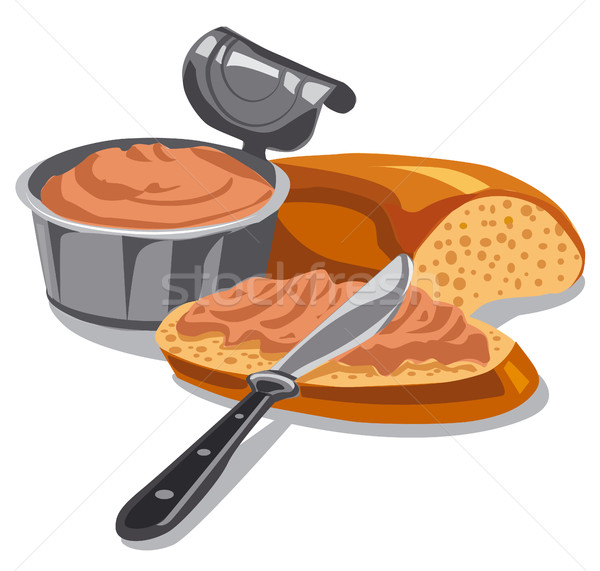 meat pate on sliced bread Stock photo © olegtoka