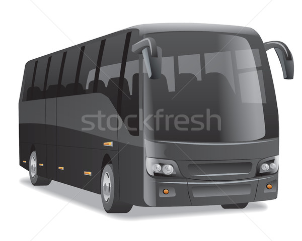 Negru oraş autobuz nou modern confortabil Imagine de stoc © olegtoka