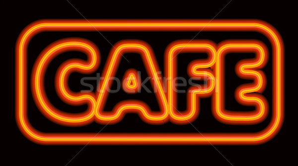 Stok fotoğraf: Neon · kafe · örnek · imzalamak · gece