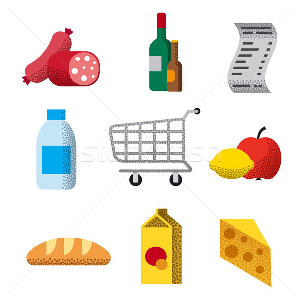  supermarket flat icons Stock photo © olegtoka