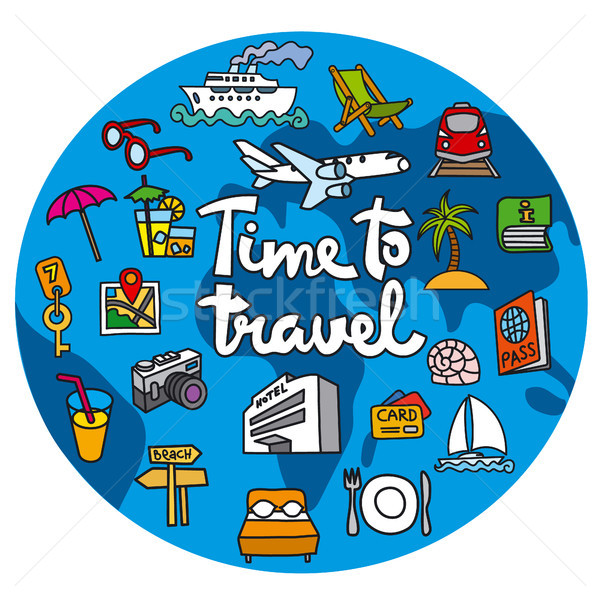 travel concept icon with lettering Stock photo © olegtoka