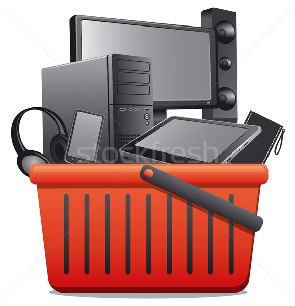 basket with computer devices Stock photo © olegtoka