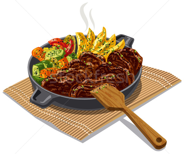 roasted meat and vegetables Stock photo © olegtoka