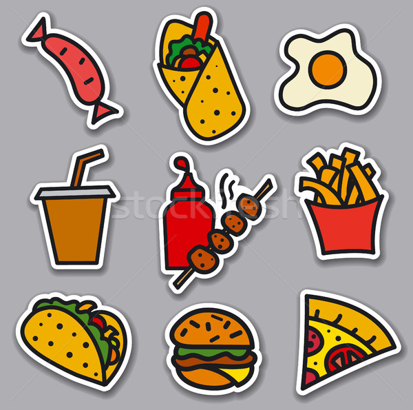 street food stickers Stock photo © olegtoka