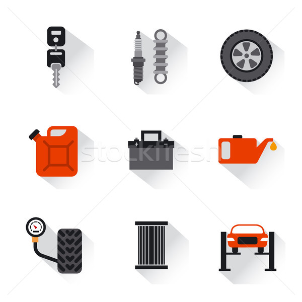 car service repair flat icons Stock photo © olegtoka
