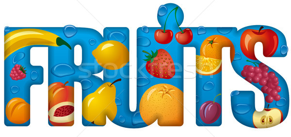 illustration of banner inscription fruits and berries images Stock photo © olegtoka
