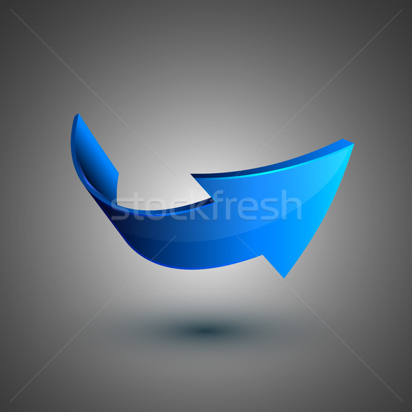 Blue 3d arrow, vector Stock photo © olehsvetiukha