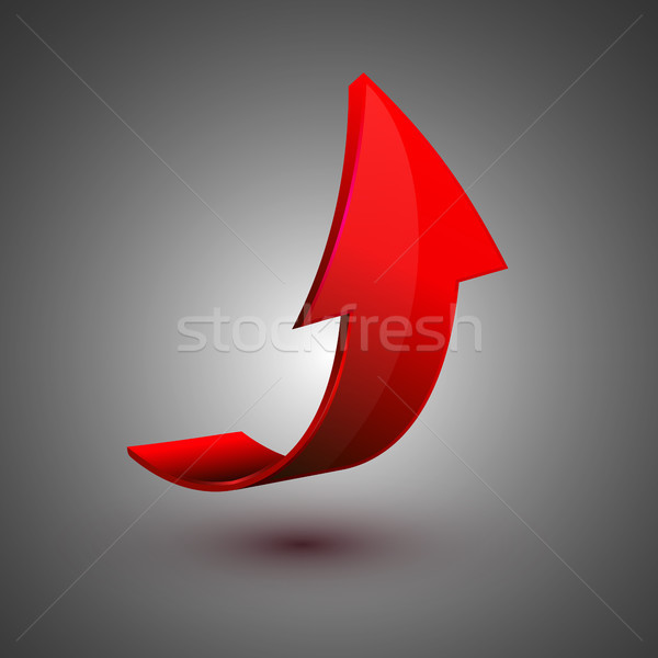 Red 3d arrow, vector Stock photo © olehsvetiukha