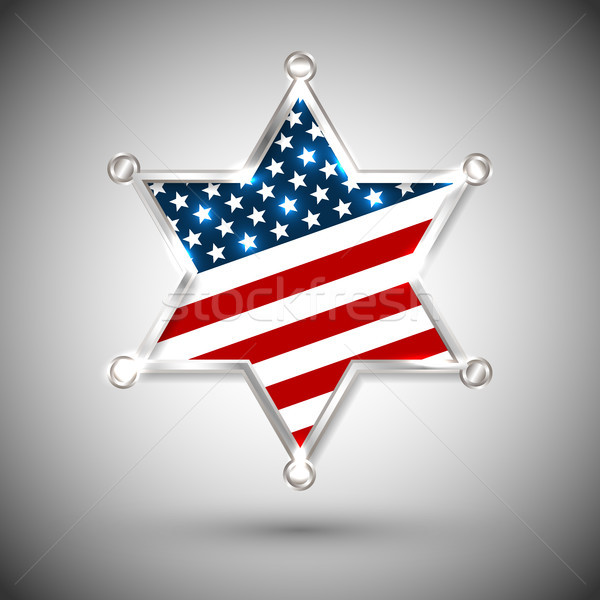 Sheriff badge greeting card with star of USA Stock photo © olehsvetiukha