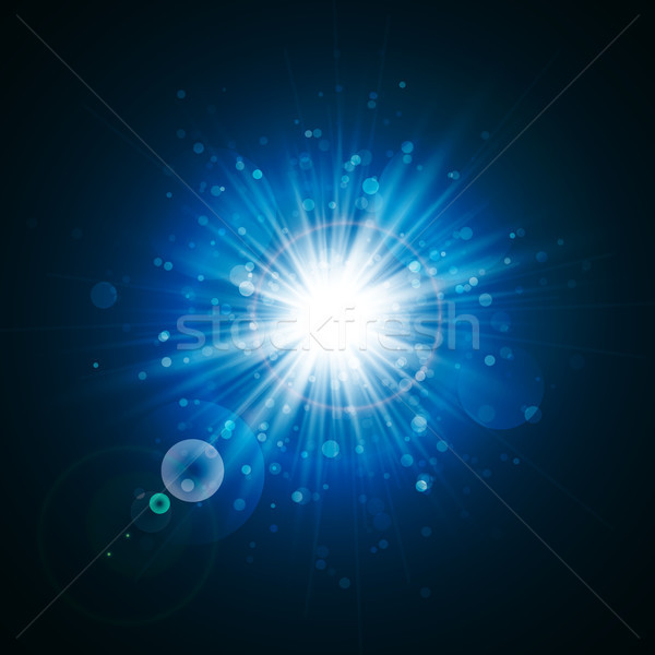 Star burst with sparkles. Light effect. Blue glitter texture Stock photo © olehsvetiukha