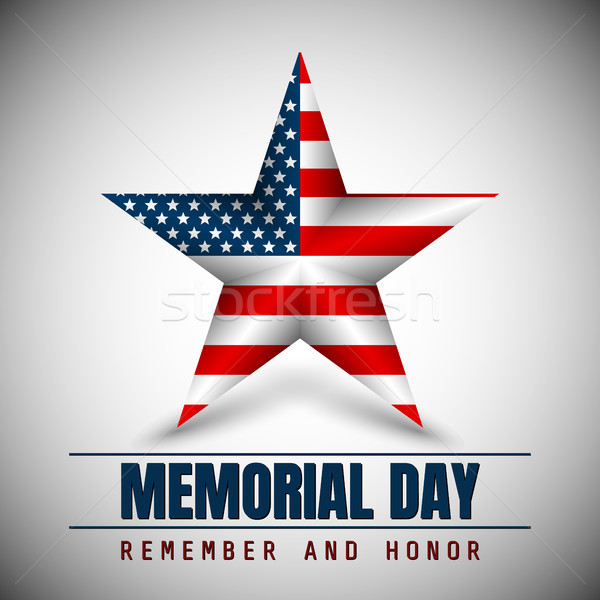 Stock photo: Memorial Day with star in national flag colors