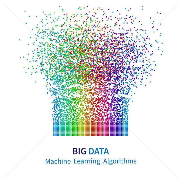 BIG DATA Machine Learning Algorithms. Analysis of Information Minimalistic Infographics Design. Scie Stock photo © olehsvetiukha