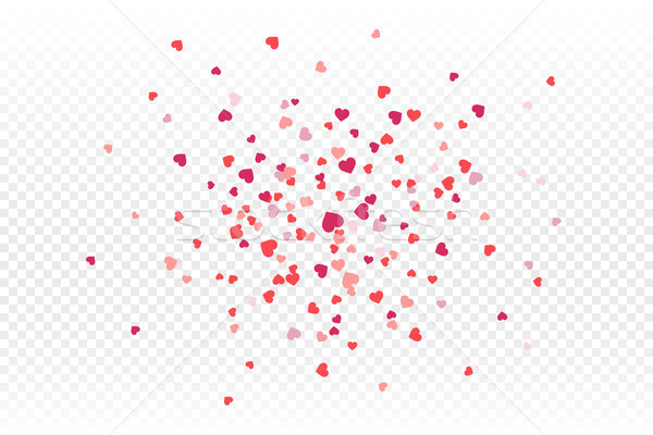 Vektor realistisch isoliert Herz Konfetti transparent Stock foto © olehsvetiukha
