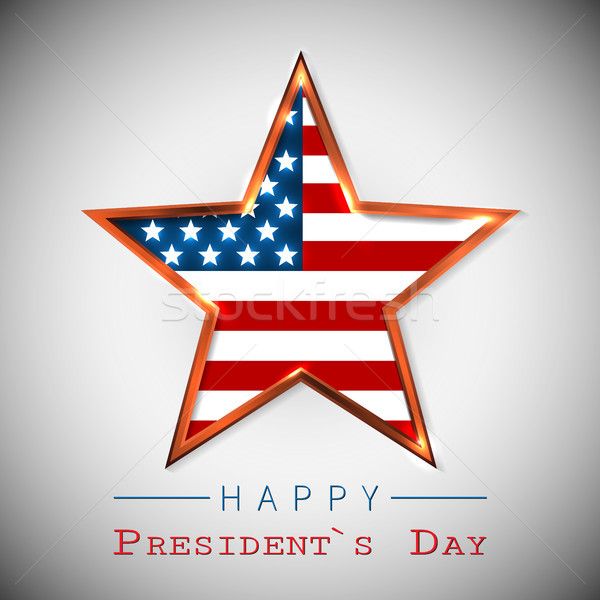Happy President's Day greeting card with star of USA Stock photo © olehsvetiukha