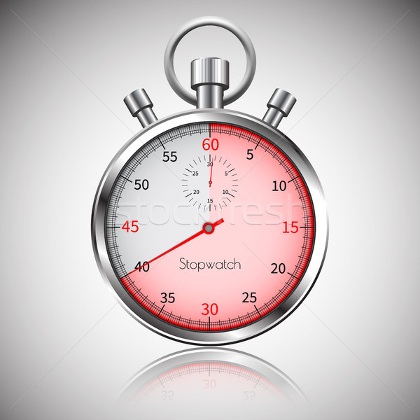 40 seconden zilver realistisch stopwatch reflectie Stockfoto © olehsvetiukha
