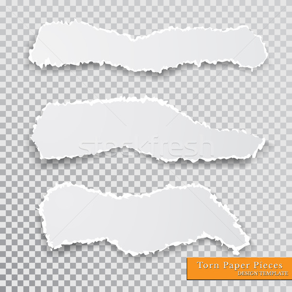 Vector torn paper pieces. Transparent background. Template paper design Stock photo © olehsvetiukha