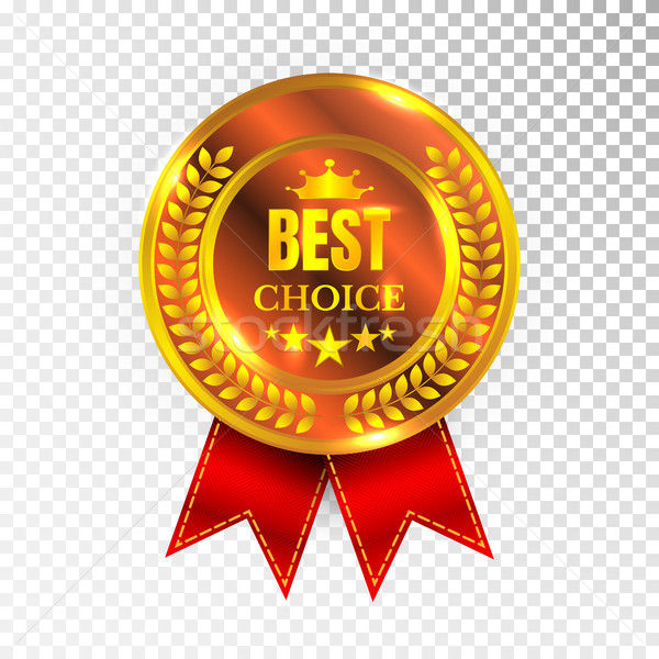 Gold Best Choice Label Illustration Golden Medal Label Icon Seal Sign Isolated on Transparent Backgr Stock photo © olehsvetiukha