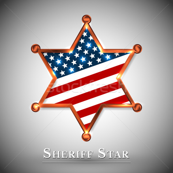 Sheriff badge greeting card with star of USA Stock photo © olehsvetiukha