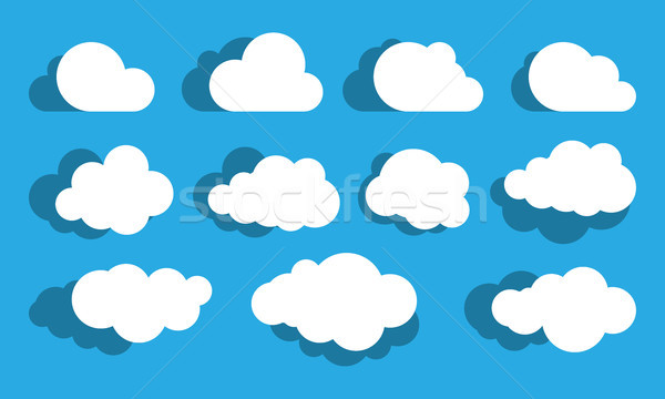 Clouds Silhouettes Vector Set Of Clouds Shapes Collection Of Various Forms And Contours Design El Vector Illustration C Olehsvetiukha Stockfresh