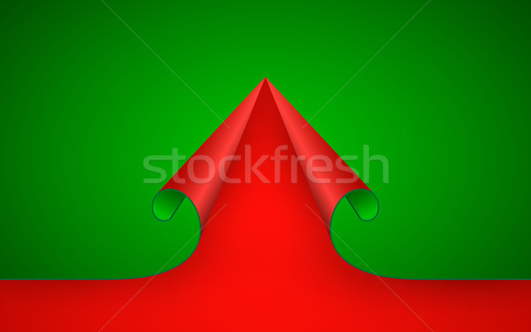 Christmas paper background curled corner, vector Stock photo © olehsvetiukha