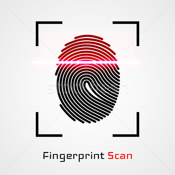 Stock foto: Fingerabdruck · Identifizierung · Genehmigung · Business · Sicherheit · Hand