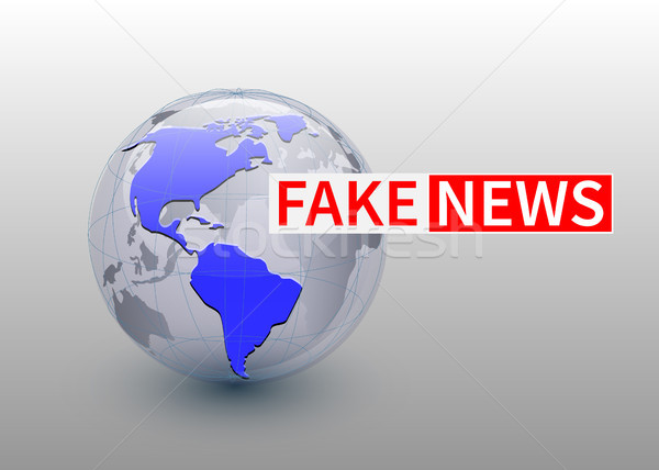 Fake news, world news backgorund with planet, TV news design. Vector Stock photo © olehsvetiukha
